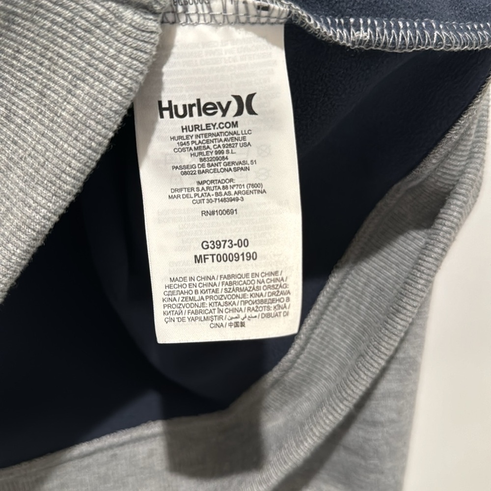 Hurley Zip Up Jacket - Gray‎ - Size Large - Picture 3 of 7